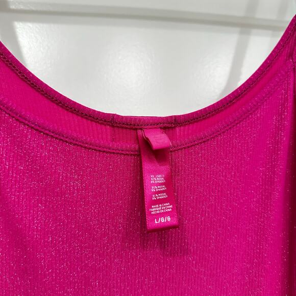 RARE SKIMS SOFT LOUNGE SHIMMER LONG SLIP DRESS IN FUSCHIA SIZE LARGE - Picture 5 of 7